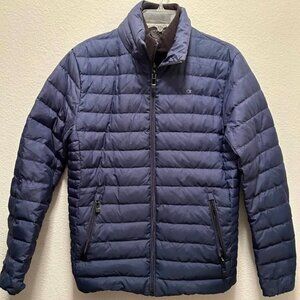 Calvin Klein Men Blue Lightweight Water Resistant Puffer Jacket - Men Size Small